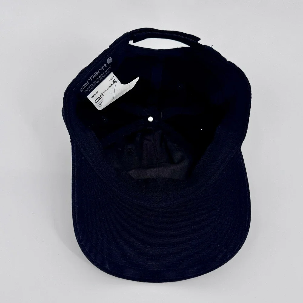 Carhartt Force Cap Black Adjustable Twill Leather Patch Hat‎ OS AH0289